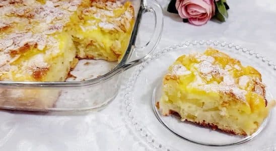 bolo de maçã cremoso