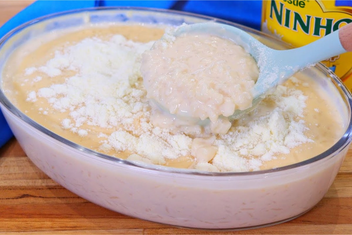 Arroz doce de leite ninho