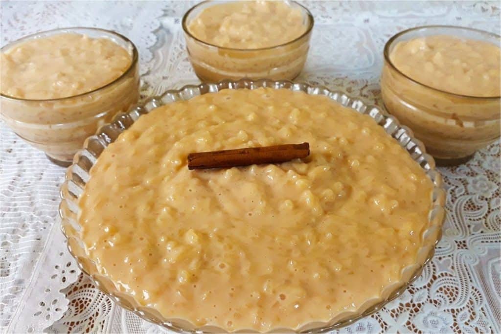 arroz doce com açúcar queimado