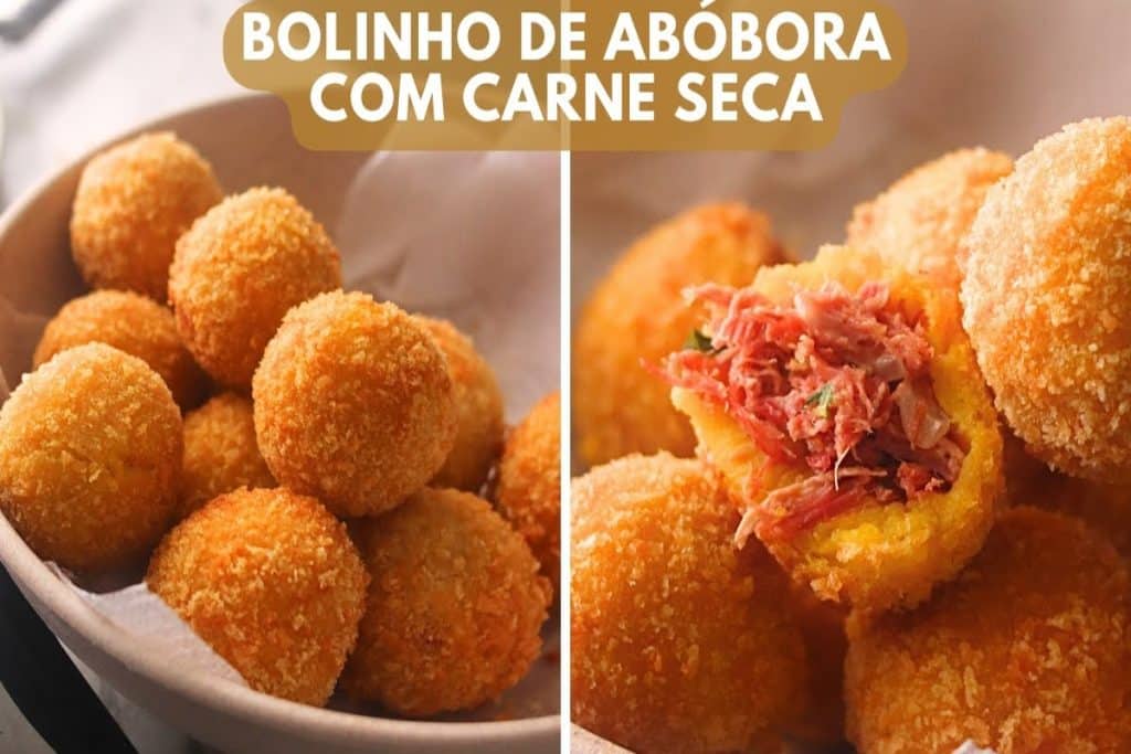 bolinho de abóbora com carne seca