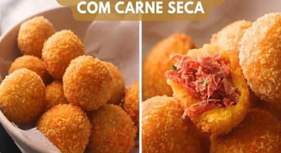 bolinho de abóbora com carne seca