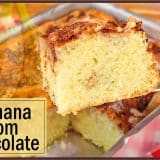 Bolo de banana com chocolate