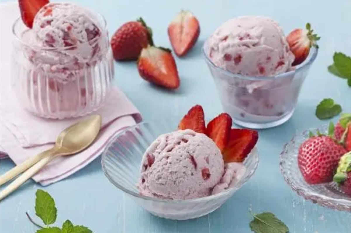 Sorvete Caseiro de Morango