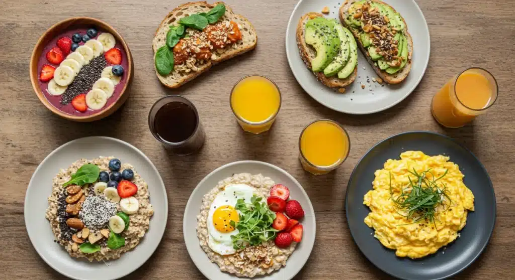 Café da Manhã Fit em 15 Minutos: 4 Receitas Práticas