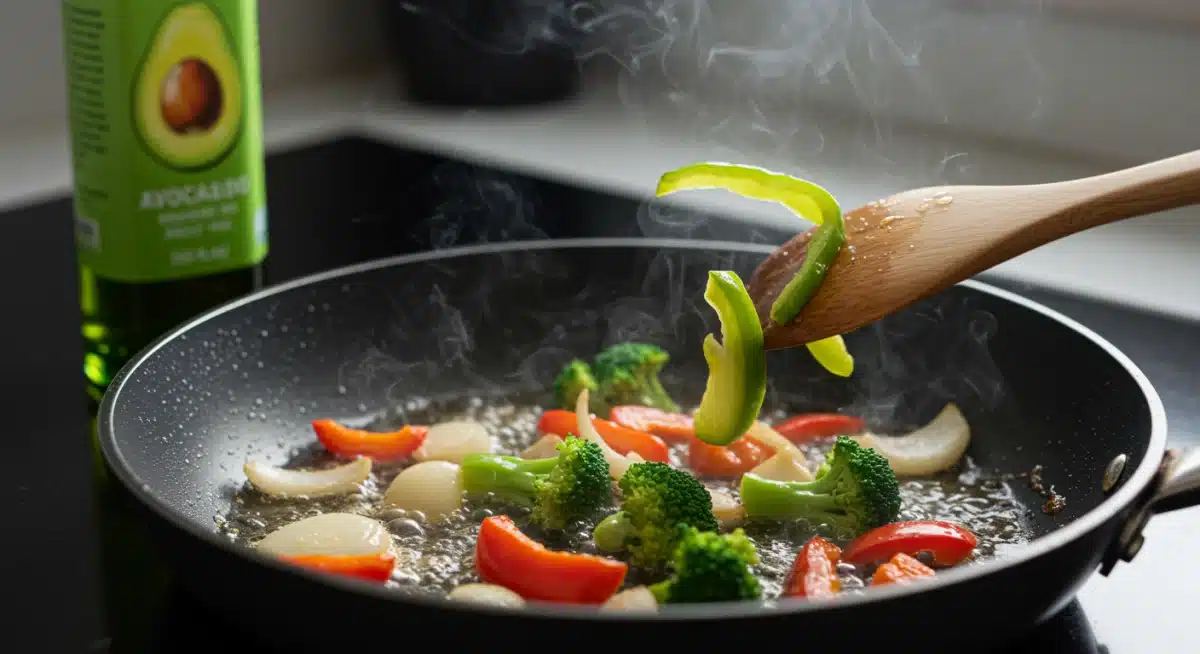 Avocado oil used for high-heat stir-frying