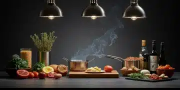 Chef español preparando un plato innovador con técnicas de vanguardia en una cocina moderna, simbolizando las innovaciones culinarias españolas de 2026.