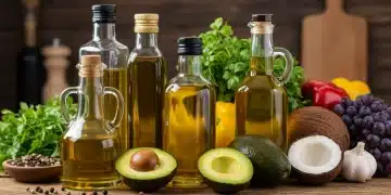 Assortment of cooking oils for culinary comparison