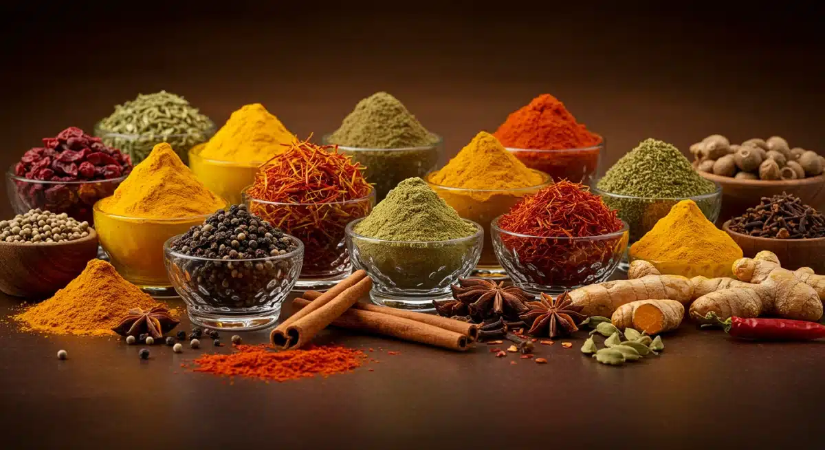 Exotic spices and ingredients from around the world