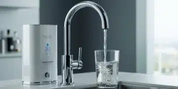 Modern kitchen faucet with filtered water and under-sink system