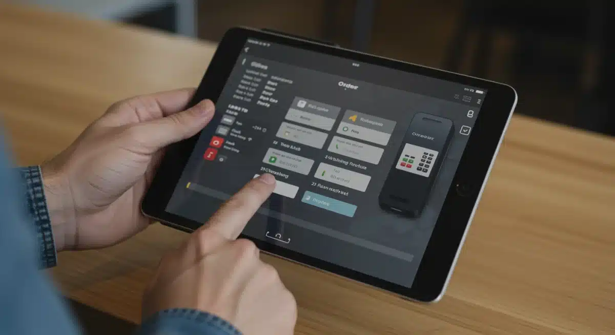 Modern POS system interface for efficient restaurant order management