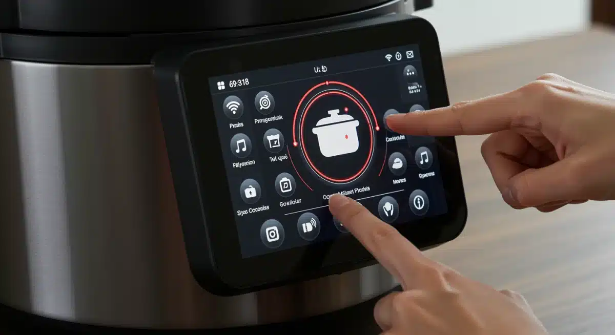 intuitive touchscreen control panel of smart pressure cooker
