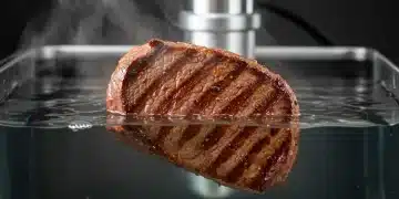 Perfectly cooked steak from advanced sous vide machine