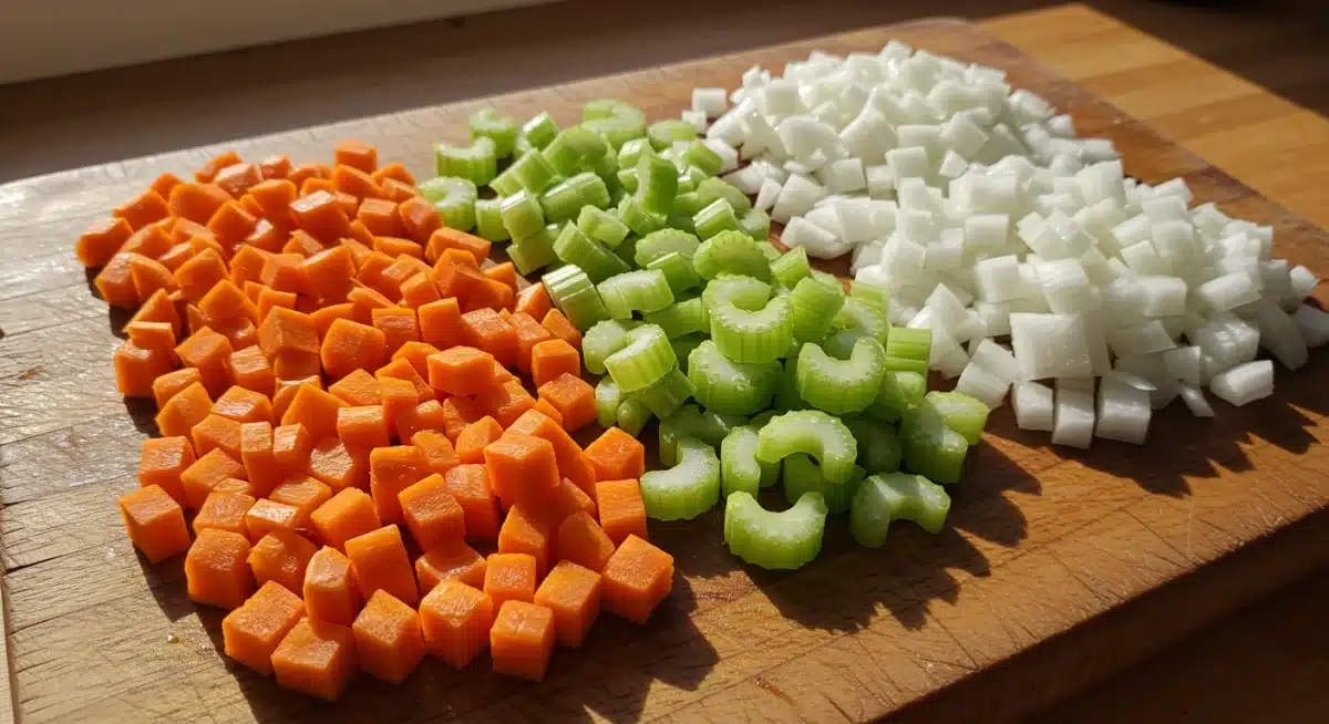 Uniformly diced vegetables for meal prep