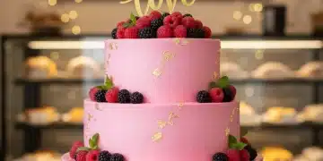 Mastering Bakery-Quality Frosting: 6 Pro Techniques for 2026 Desserts Elegant three-tier cake with perfect pink bakery-quality frosting and fresh berries