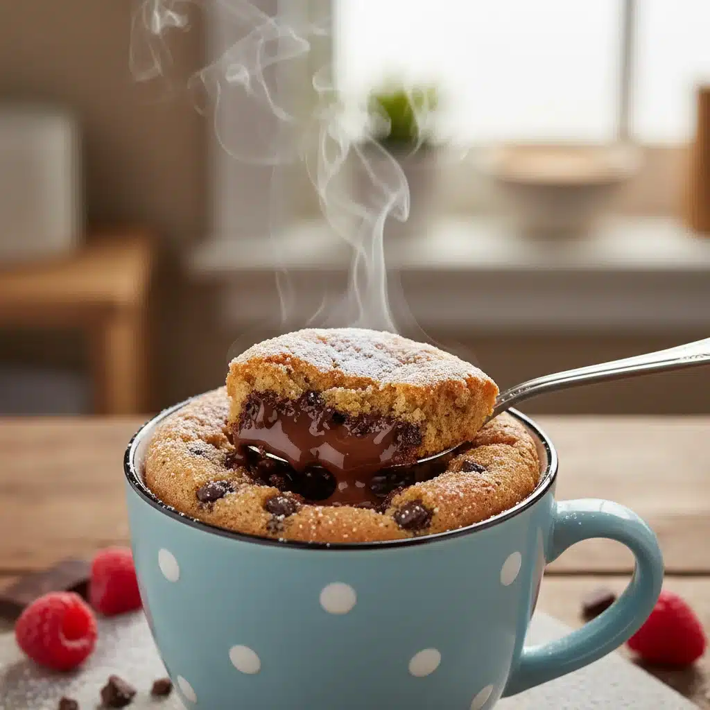 Delicious chocolate mug cake ready in minutes.