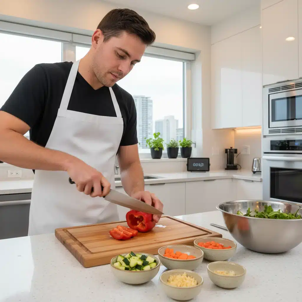 Person quickly chopping vegetables for a healthy 5-ingredient meal.