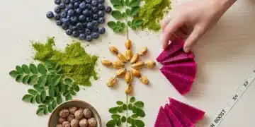 Assortment of vibrant emerging superfoods for enhanced nutrition