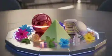 Futuristic dessert platter with innovative sweet treats