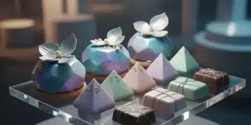 2026 Sweet Treat Decorating Trends: A Visionary Guide Futuristic sweet treat display with iridescent glazes and edible flowers, showcasing 2026 trends.