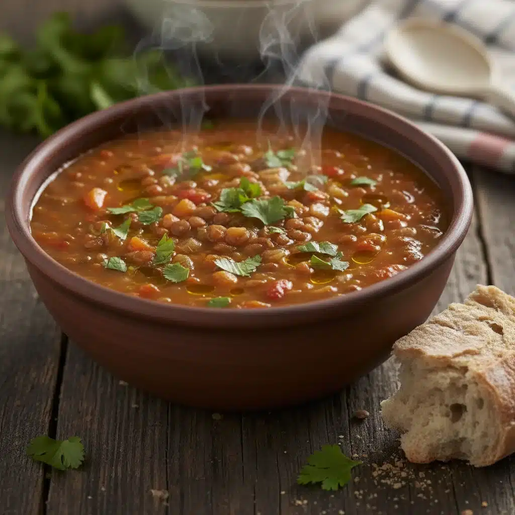 Hearty homemade lentil soup, a perfect example of a budget-friendly main dish.