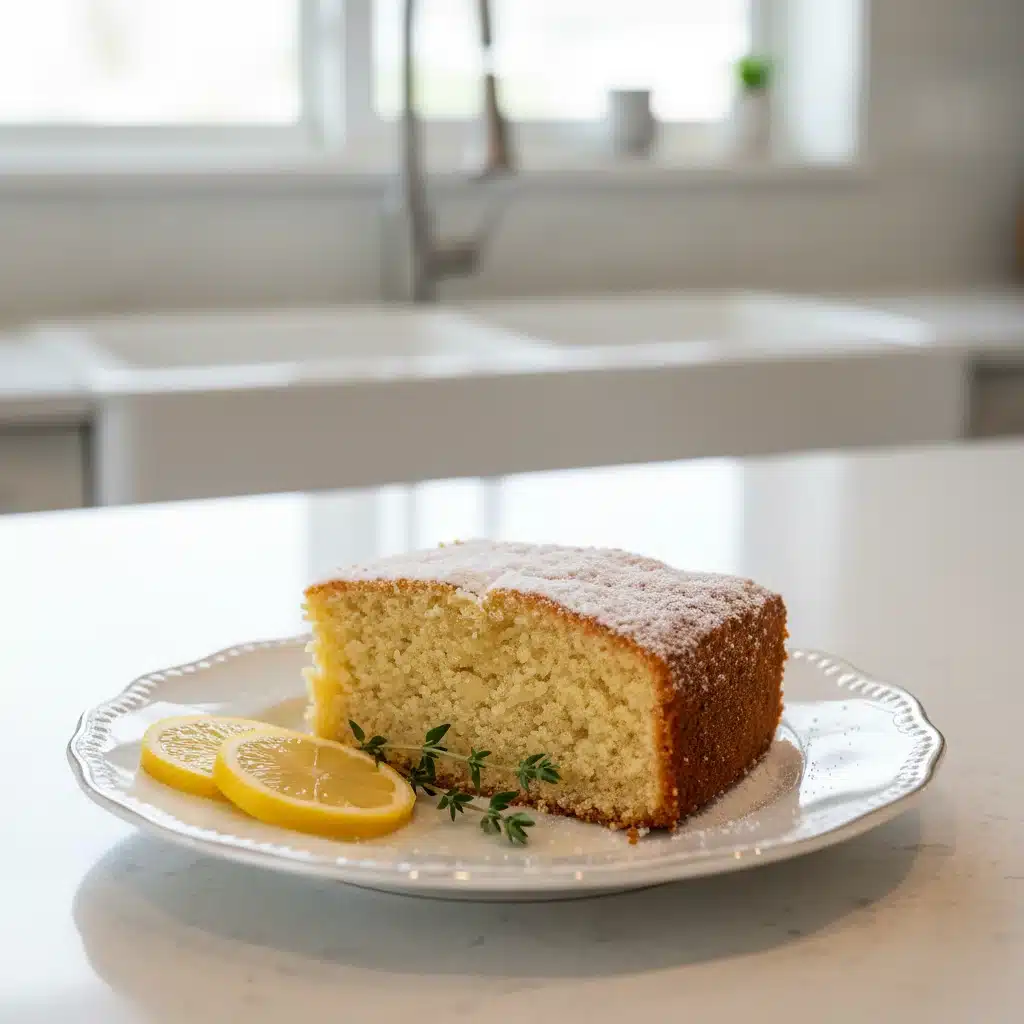 Moist and flavorful lemon almond cake, a sugar-free and low-carb delight.