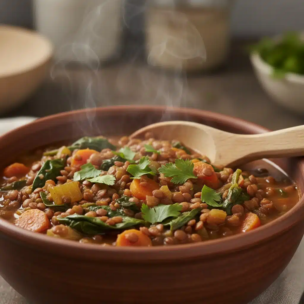 Hearty and nutritious lentil and vegetable stew, perfect for a healthy main course.