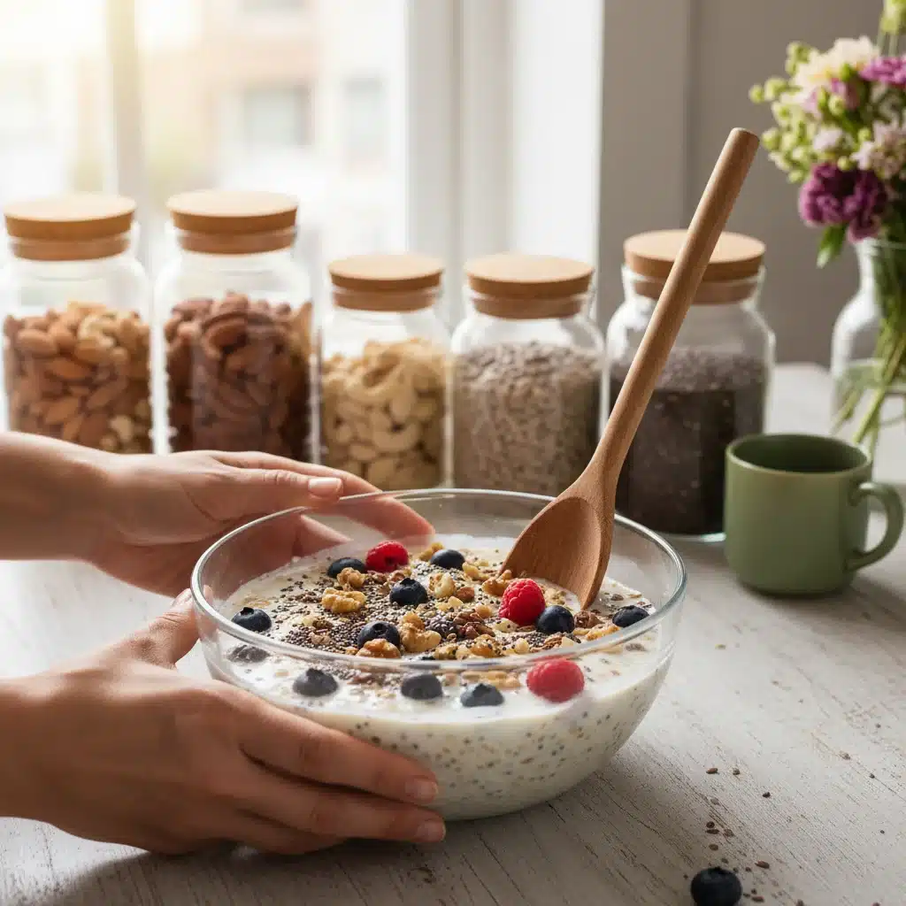 Preparing overnight oats with diverse plant proteins and seeds for optimal digestion
