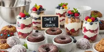 Assortment of quick sweet treats made in under 30 minutes.