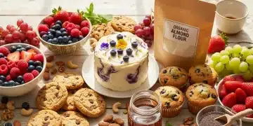 Assortment of sustainable baked goods with eco-friendly ingredients
