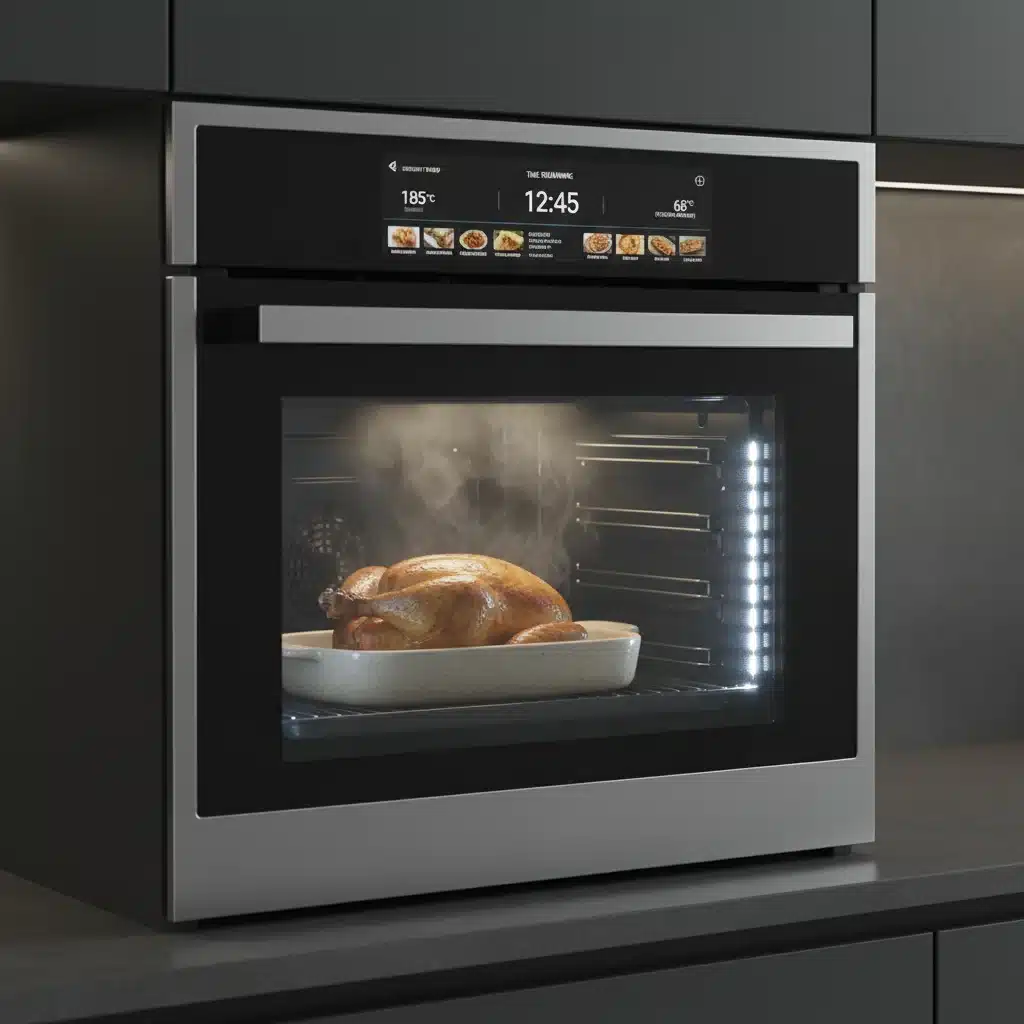 Smart oven with touch screen display and real-time cooking data