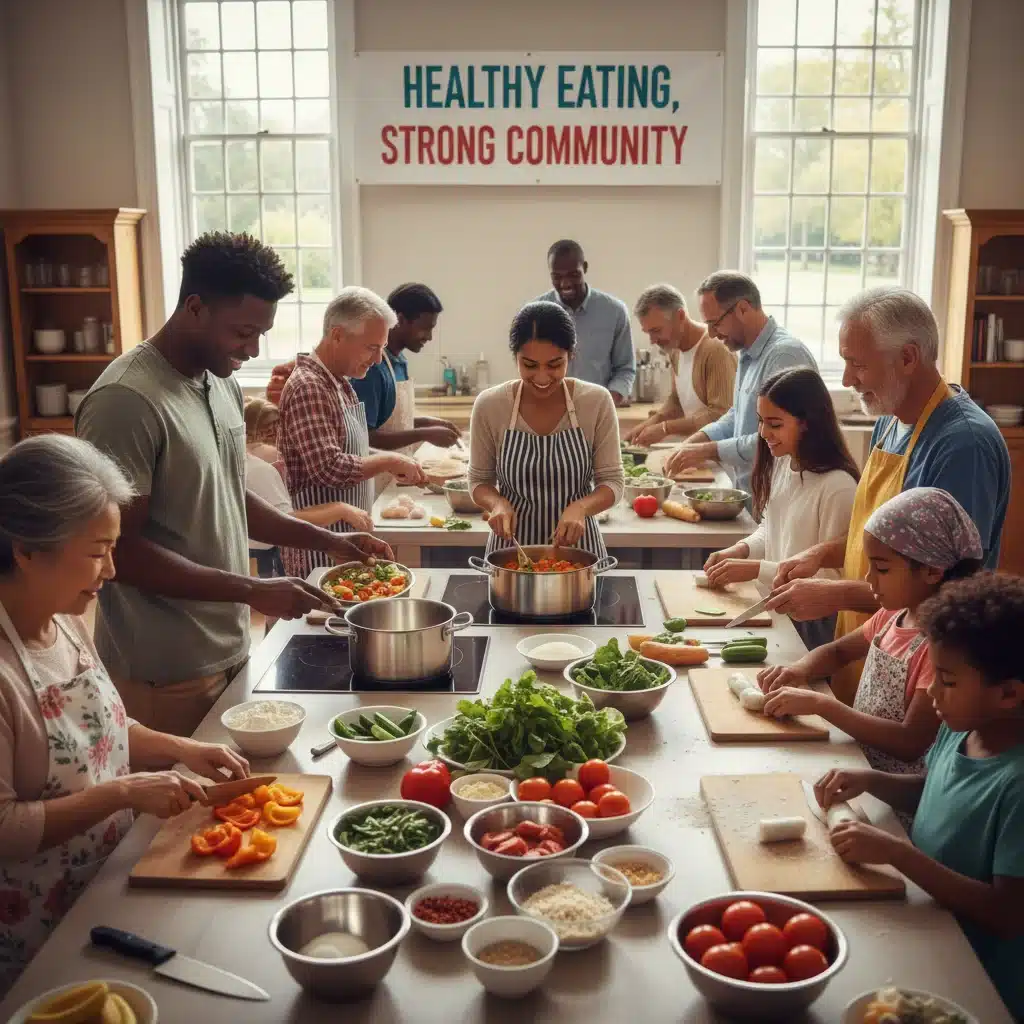 Diverse community learning healthy cooking techniques