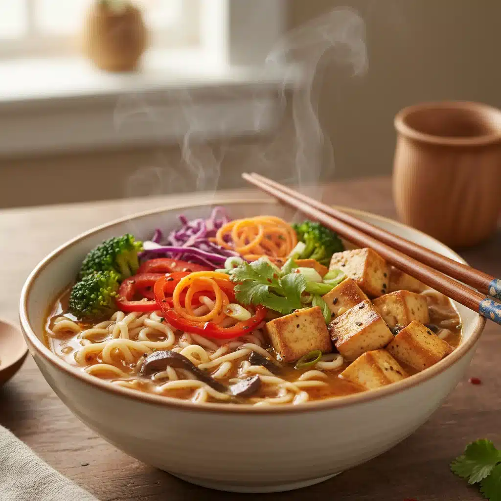 Delicious and healthy plant-based ramen, symbolizing a key quick meal trend