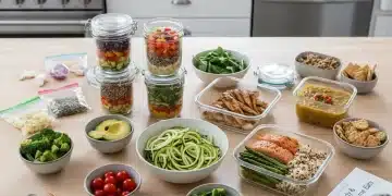 Assortment of quick meal components and prepared dishes reflecting modern food trends