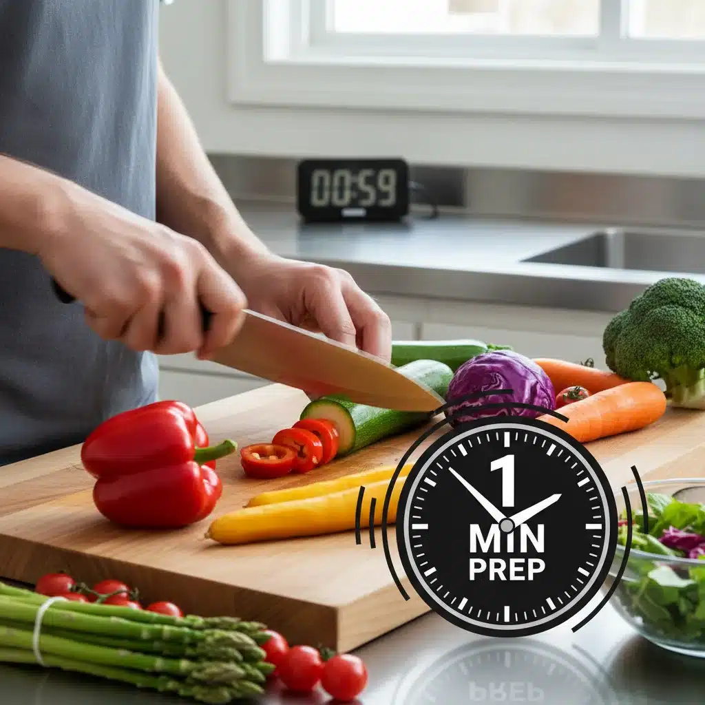 Person preparing fresh vegetables for a quick meal