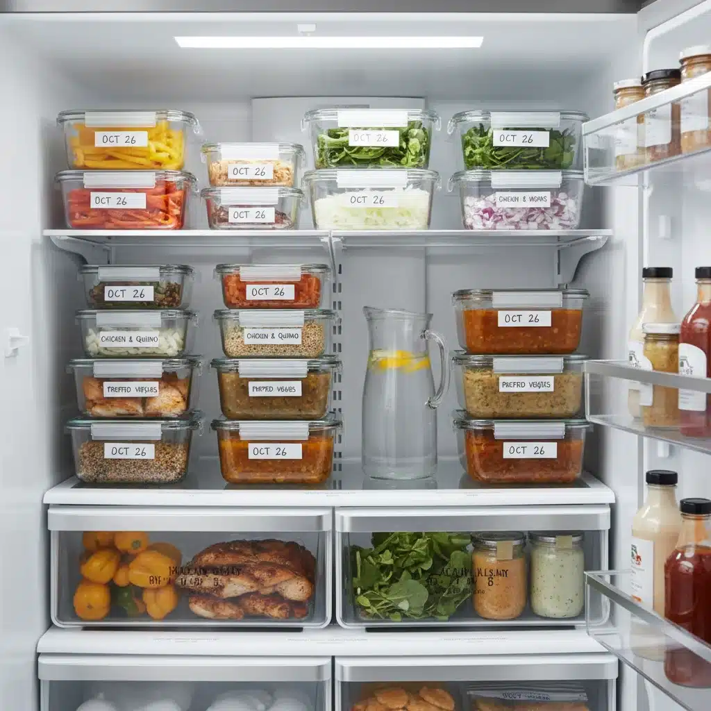 Organized refrigerator with meal prepped containers
